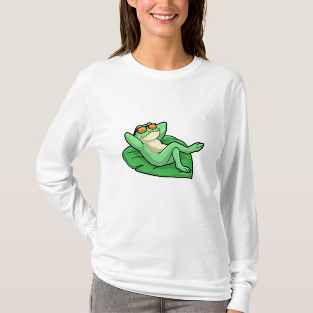 Frösche auf Leaf mit Sonnenbrille T-Shirt (Vorderseite)