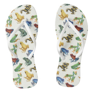 Frösche auf natürlichem Weiß Flip Flops