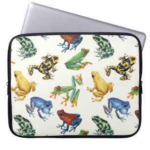 Frösche auf natürlichem Weiß Laptopschutzhülle