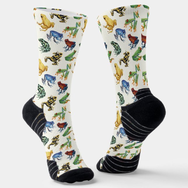 Frösche auf natürlichem Weiß Socken (Gewinkelt)