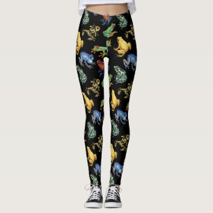 Frösche auf schwarz leggings