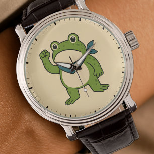 Frösche gegen den Faschismus Portland Frosch Prote Armbanduhr