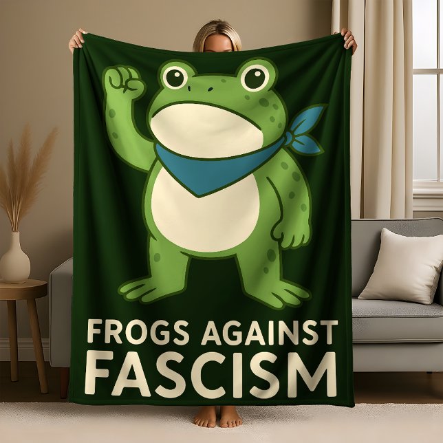 Frösche gegen den Faschismus Portland Frosch Prote Fleecedecke (Von Creator hochgeladen)