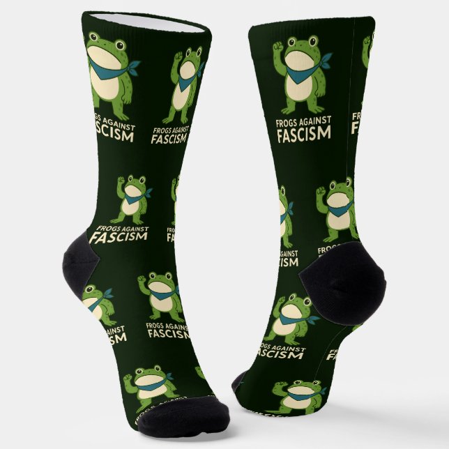 Frösche gegen den Faschismus Portland Frosch Prote Socken (Gewinkelt)