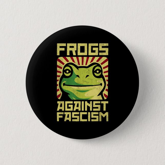 Frösche gegen Faschismus demonstrieren für Demokra Button (Vorderseite)
