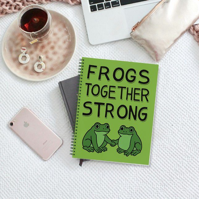 Frösche gemeinsam stark Portland Frosch Protest Notizbuch (Von Creator hochgeladen)