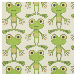 Frösche, Grüne Tiere niedliche Kinderschablone Stoff