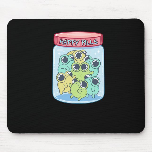 Frösche Happy Pills Aufkleber Mousepad (Vorne)