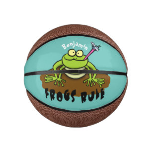 Frösche herrschen lustig-grüner Frosch-Cartoon Mini Basketball