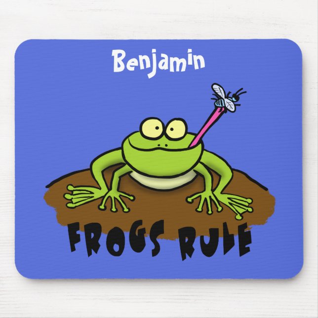 Frösche herrschen lustig-grüner Frosch-Cartoon Mousepad (Vorne)
