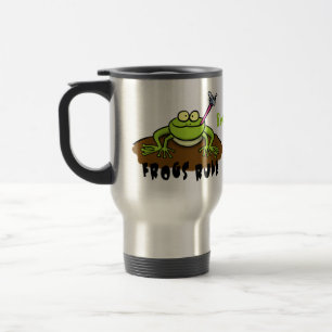 Frösche herrschen lustig-grüner Frosch-Cartoon Reisebecher