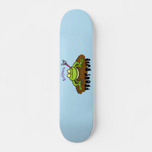 Frösche herrschen lustig-grüner Frosch-Cartoon Skateboard