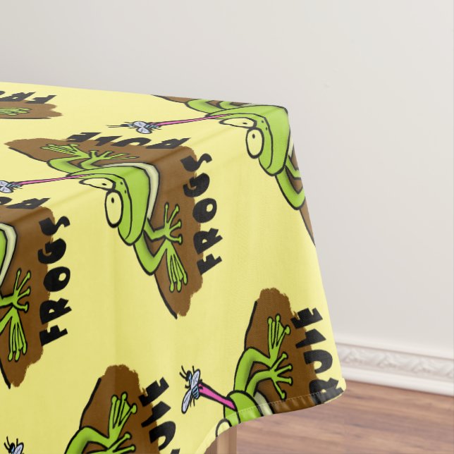Frösche herrschen lustig-grüner Frosch-Cartoon Tischdecke (Beispiel)