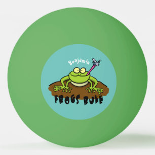 Frösche herrschen lustig-grüner Frosch-Cartoon Tischtennisball