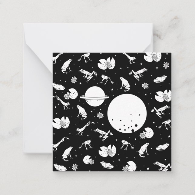 Frösche im Weltraum Mitteilungskarte (Vorderseite)