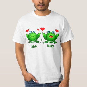 Frösche in Liebhaber Namen verliebt T-Shirt
