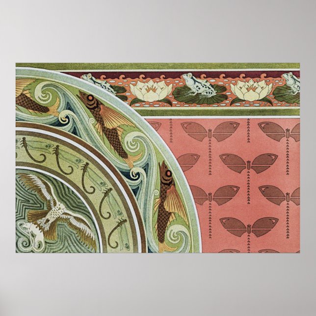 Frösche, Libellen, Fische, Drachen und Ratten Poster (Vorne)