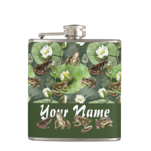 Frösche-Lilienmuster Flachmann