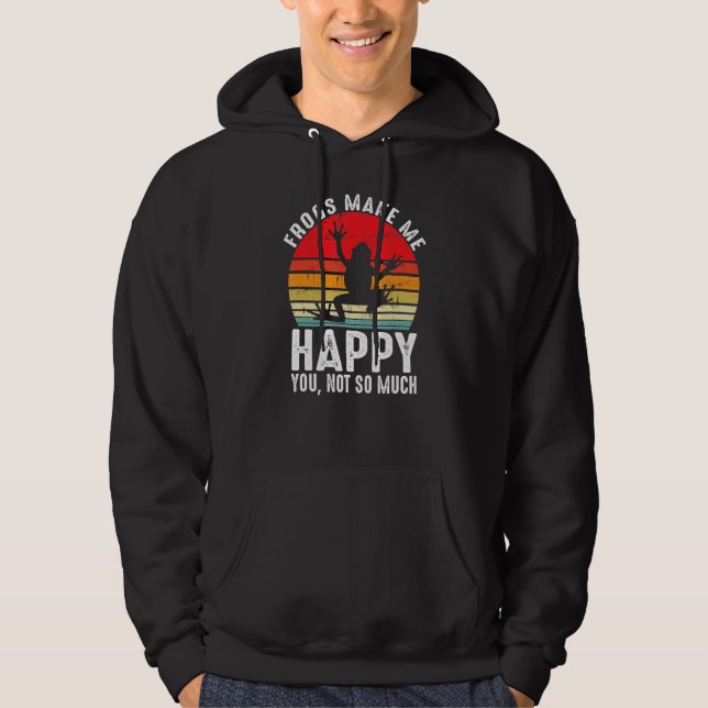 Frösche machen mich glücklich Funny Frog Amphibien Hoodie (Vorderseite)