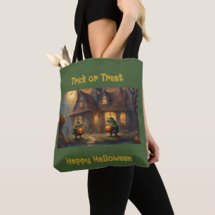 Frösche mit Jac-o-Lanterns Halloween Süßigkeiten o
