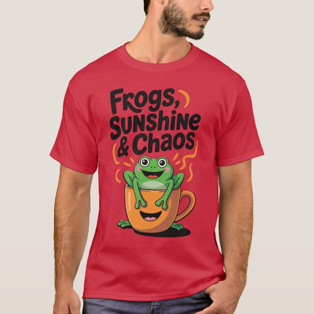 Frösche, Sonnenschein und Chaos - Niedlicher Frosc T-Shirt (Vorderseite)