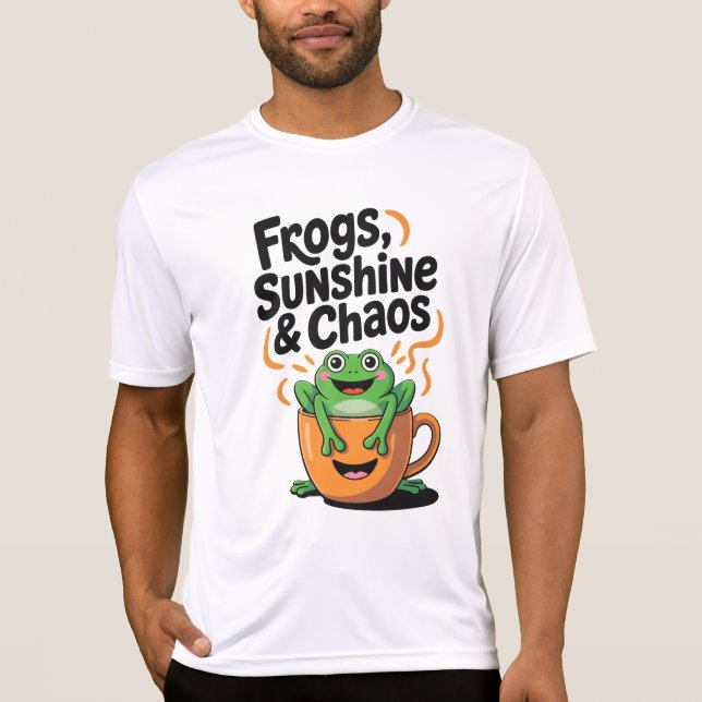 Frösche, Sonnenschein und Chaos - Niedlicher Frosc T-Shirt (Vorderseite)