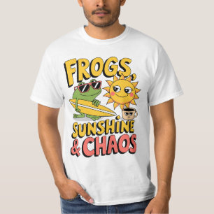 Frösche, Sonnenschein und Chaos - Spaß Sommer Männ T-Shirt