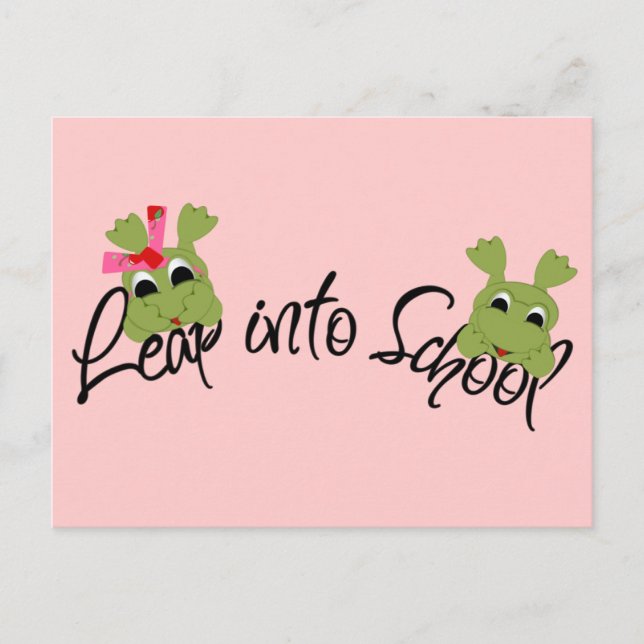 Frösche springen in die Schule Postkarte (Vorderseite)