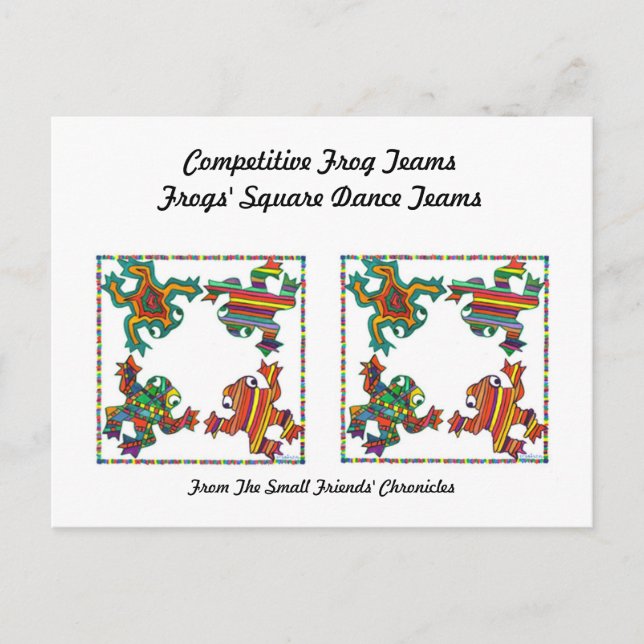 Frösche Square Dance Tee,s Postkarte (Vorderseite)