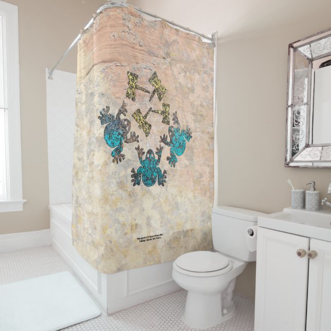 Frösche und Drachenfliegen Duschvorhang (Beispiel)