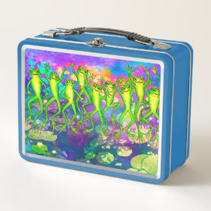 Frösche und Fischlunchbox Metall Brotdose