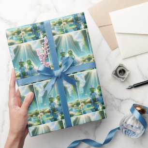 Frösche und Frösche auf Lily Pad Geschenkpapier