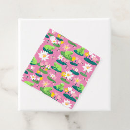 Frösche und Lilienpolster Niedlich BABY SHOWER Geb Geschenkanhänger