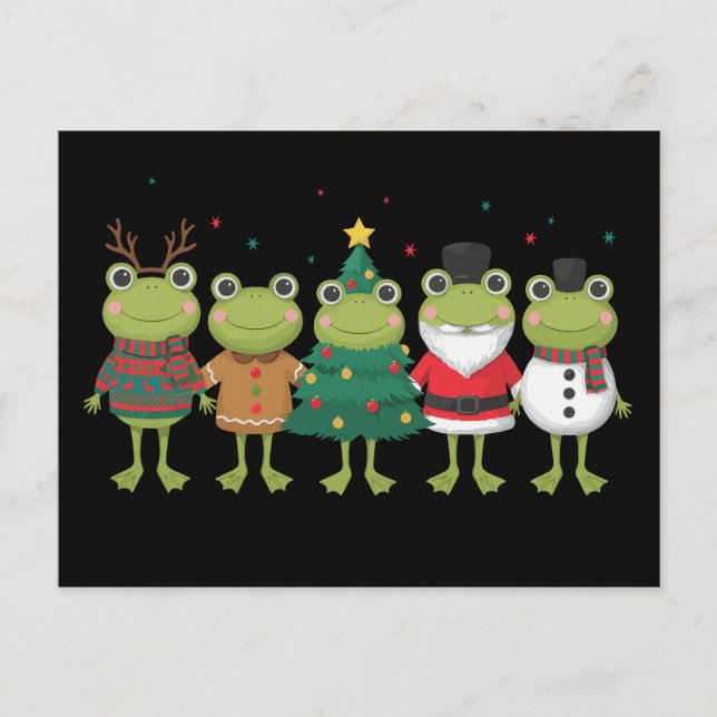 Frösche Weihnachten Hässlicher Pullover Santa Schn (Vorderseite)