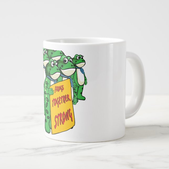 Frösche zusammen stark  Jumbo-Tasse (Vorderseite Rechts)