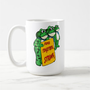 Frösche zusammen stark kaffeetasse
