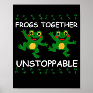Frösche zusammen unaufhaltsam lustige Tierliebhabe Poster