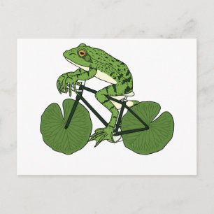 Froschfahrrad mit Lily Pad Rädern Postkarte