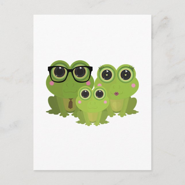 Froschfamilie Postkarte (Vorderseite)