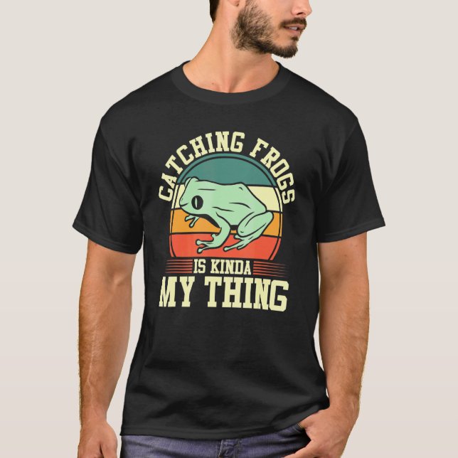 Froschfänger-Retro-Fangen von Fröschen ist Kinda M T-Shirt (Vorderseite)