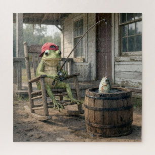 Froschfischen in einem Whiskeyfass Puzzle