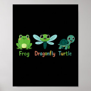 Froschfliegenschildkrötenfrösche Spaß subtil polit Poster