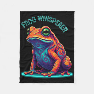 Froschflüsterer Tier Cartoon Kunst für Hühnerliebe Fleecedecke