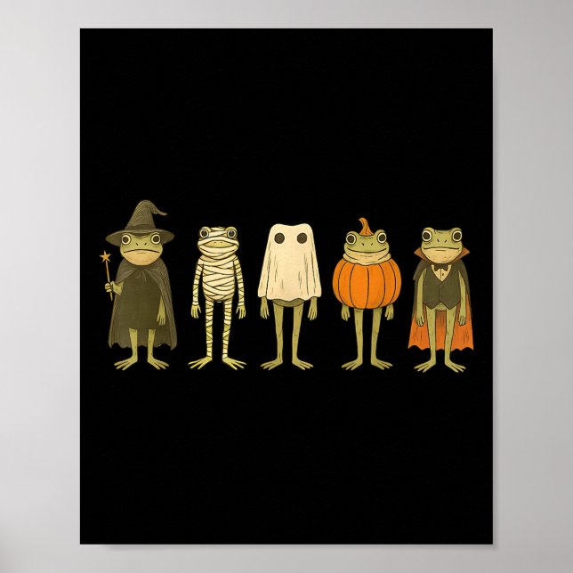Froschfrosch Halloween Zauberer Mummy Funny Frosch Poster (Vorne)