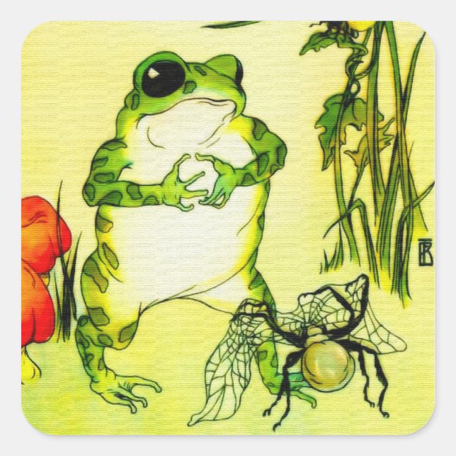 Froschfrosch Quadratischer Aufkleber (Vorderseite)