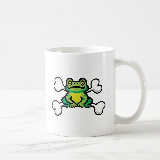 Froschfrosch Schädel und Kreuzknochen Kaffeetasse (Rechts)