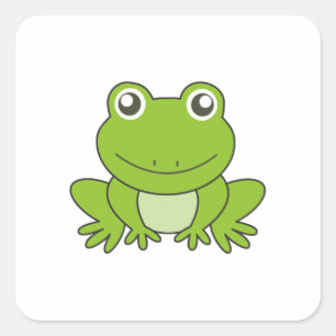Froschfrösche Funny Animal Friends for Kids Quadratischer Aufkleber