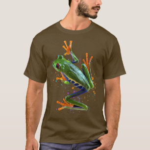 Froschfrösche mit Mit Augen Roter Baum Froschfräse T-Shirt