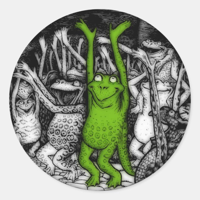 Froschfrosche Runder Aufkleber (Vorderseite)