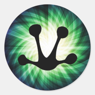 Froschfussdruck Runder Aufkleber